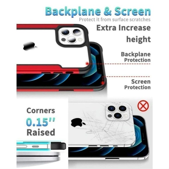 AEDILYS Compatible with iPhone 12 pro max Case[Airbag Series] with [2xScreen Pro - Picture 2 of 7